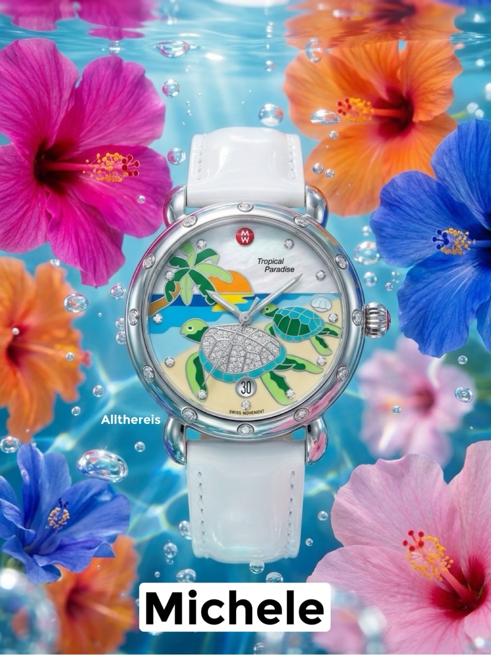 MICHELE LIMITED EDITION QUARTZ WATCH TROPICAL PARADISE
